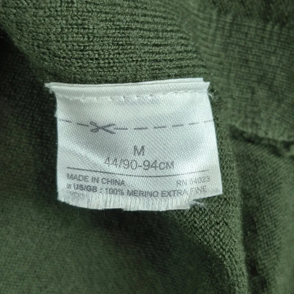 Banana Republic Extra Fine‎ Merino Wool Sweater Womens Medium Green Crewneck